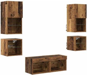 vidaXL Unidades De Pared Para Tv 8 Pcs Madera Vieja Vidaxl