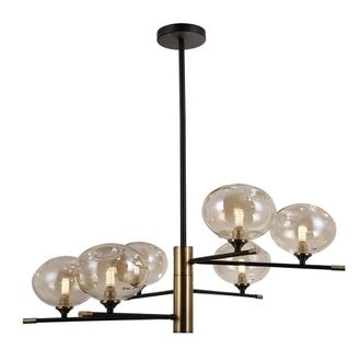 Netlighting Mesta Classic 6 Light Pendant Ceiling Light G9 in Black
