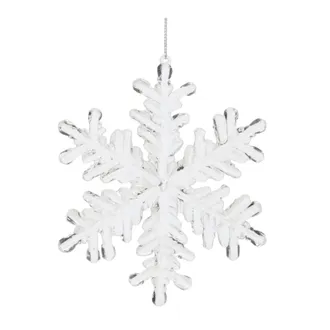 Melrose International Clear Acrylic Snowflake Ornament (Set of 12) - Clear