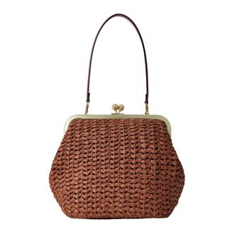 Coach Shoulder Bags, female, Brown, Size: ONE SIZE Kisslock Frame Bag 27