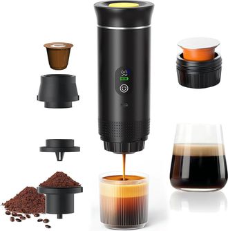 OEM Cafetera Port&aacute;til, M&aacute;quina De Espresso El&eacute;ctrica 3 En 1, Recargable, Para Camping Y Coche, Calentamiento R&aacute;pido, Compatible Con C&aacute;psulas K-cup Y Caf&eacute; 