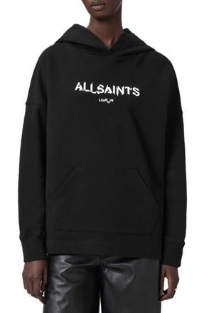 AllSaints Static Etie Logo Hoodie in Black at Nordstrom, Size Small