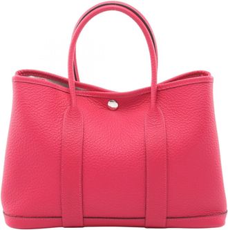Herm&egrave;s Pink Country Leather Handbag Tote Bag (Pre-Owned)