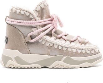 Mou Scoubidou suede ankle boots - women - Rubber/Calf Suede/Sheep Skin/Shearling - 37 - Gold