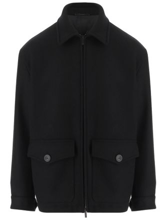 Giorgio Armani Black Wool and Cashmere Coat