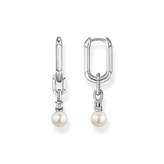 Thomas Sabo Thomas Sabo Creolen Glieder und Perlen silber wei&szlig; CR669-167-14