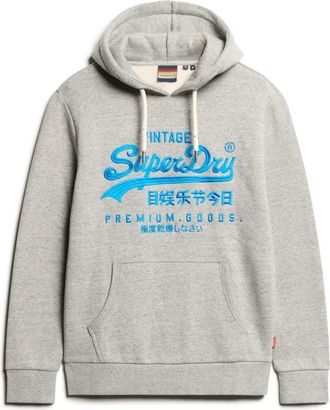 Superdry Neon VL Grafische Hoodie in Grijs - Heren - Hoodies - Grijs - 2XL - Hoodies & sweatvesten