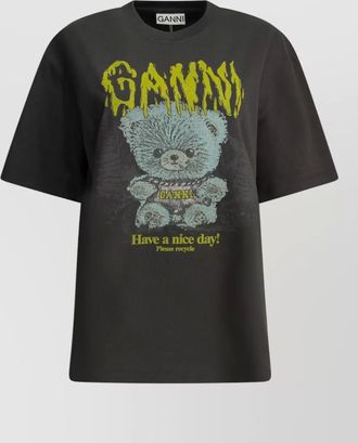 Ganni organic cotton oversized crew-neck t-shirt