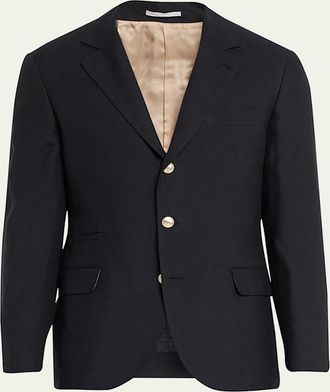 Brunello Cucinelli Mens Linen-Wool Solid Suit