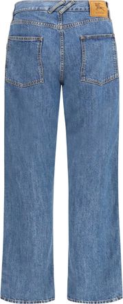 Burberry Mens Straight Leg Jeans Mid Blue Cotton