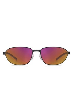 HUGO BOSS 62mm Rectangular Sunglasses in Matte Black/Grey Infrared at Nordstrom