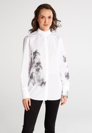 Eterna Hemdbluse ETERNA LOOSE FIT, Damen, Gr. 36, wei&szlig;, 100% Baumwolle, normal, Blusen Hemdbluse, EASY IRON (b&uuml;gelleicht)