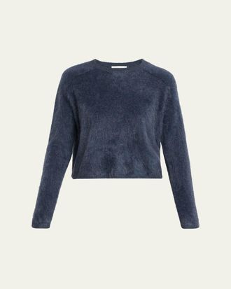 Lisa Yang Lexia Mock-Neck Cashmere Short-Sleeve Sweater