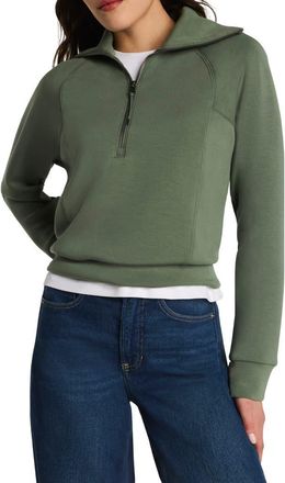 Spanx AirEssentials Half Zip Sweatshirt in Eucalyptus at Nordstrom, Size X-Large