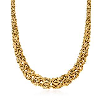 Ross-Simons 18kt Yellow Gold Graduated Byzantine Necklace
