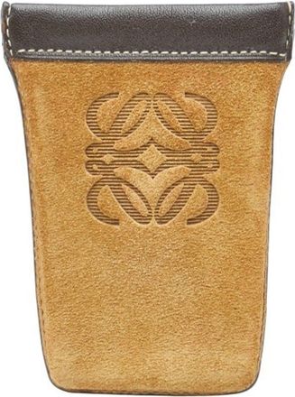 Loewe Beige Brown Suede Leather Pouch (Pre-Owned)