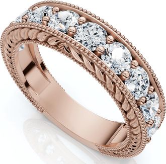 Pompeii3 1Ct Heather Diamond Vintage Wedding Ring 10k Gold Lab Grown