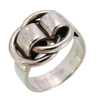 Herm&egrave;s Silver 925 Band Ring (Pre-Owned)