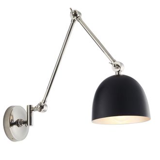 Loops Wall Light - Polished Nickel Plate & Matt Black - 10W LED E27 - Dimmable in Metallics