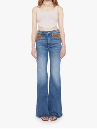 Mother The Pointy Pocket High-Rise Flare Jeans In Doozy Heel