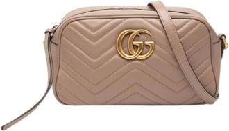 Gucci Pre-owned Cross Body Bags, female, Brown, Size: ONE SIZE Pre-owned Quilted Crossbody Bag