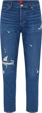 HUGO BOSS Hugo Mens Distressed Slim Fit Jeans in Navy - Blue - Size 33W/32L