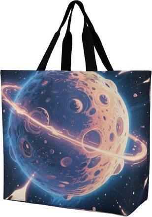 Generic Mysterious Planet Tote Bag Eco Friendly Shopper Bag Reusable Grocery Bags For Beach Camping Yoga
