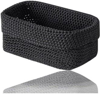 OEM Cesta De Ganchillo - 21 X 15 X 15,5 Cm - Negra