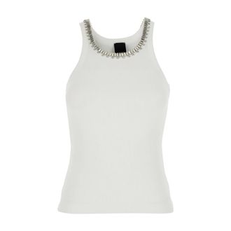 Pinko Sleeveless Tops, female, White, Size: XS Redbull Canotta Costina Tank Design