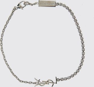 Saint Laurent Bracciale Cassandre in ottone con monogramma YSL