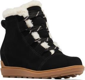 Sorel Evie II Cozy Waterproof Wedge Bootie in Black/Gum 2 at Nordstrom Rack, Size 10.5