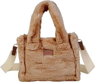 Chlo&eacute; Tassen, unisex, Bruin, ONE Size, Faux-fur Logo-patch Tote Bag