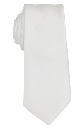Brooklyn Brigade Mens Solid Satin X-Long Tie in White at Nordstrom