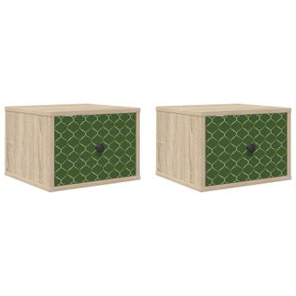 vidaXL Mesita De Noche De Pared Geleen 2 Uds. Roble Sonoma Vidaxl