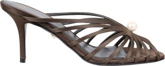 Alev&igrave; Diana Pearl Satin Mules - Dames - Muiltjes - Groen - 38 EU - Satijn - Schoenen
