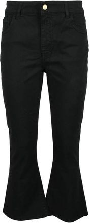 Manila Grace Katoen Elastaan Jeans - Dames - Flared Jeans - Zwart - W26 - Katoen - Jeans
