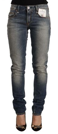 Acht Washed Cotton Mid Waist Skinny Womens Jeans