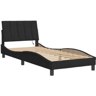 vidaXL Estructura De Cama Con Luces Led Terciopelo Negro 80x200 Cm Vidaxl