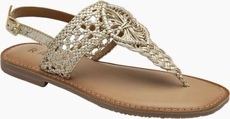 Ravel Womens Roxby Womens Toe Post Sandals - Gold - Size: 8