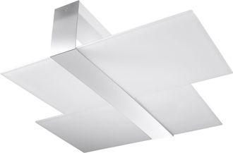 Sollux Lighting Lámpara de techo cromo, blanco acero, vidrio alt. 11 cm