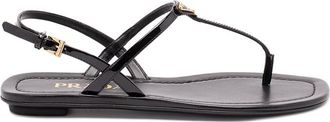 Prada Patent Leather Flat Sandals