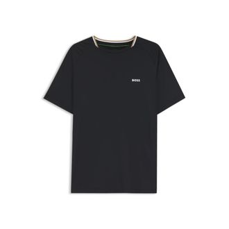 BOSS Active slim-fit T-shirt with signature-stripe collar
