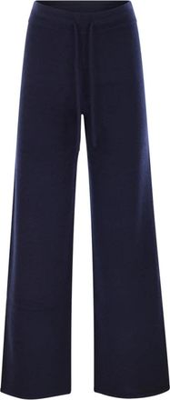 MC2 Saint Barth Cambon Knit Trouser - Dames - Wijde Broeken - Blauw - XS - Wol - Broeken