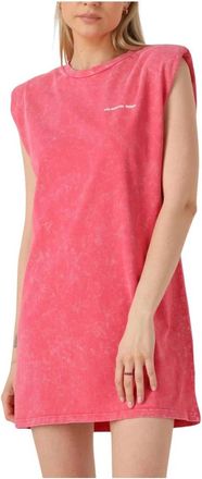 Colourful rebel Kleedjes, Dames, Roze, S, Tropische Strand Acid Wash Jurk