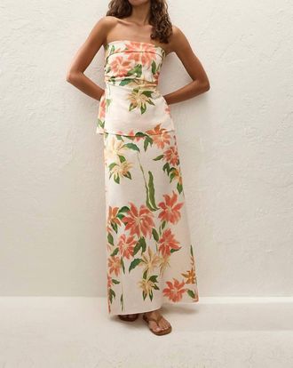 Faithfull The Brand Eleanore Strapless Top In Jardines Floral
