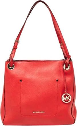 Michael Kors Pre-owned Leren Tote - Dames - Vintage Schoudertas - Rood - ONE Size - Leer - Vintage