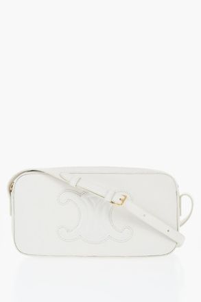 Celine Leather Shoulder Bag With Embossed Logo Celine