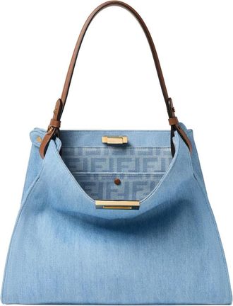 Fendi Way Medium Handbag - Dames - Schoudertassen - Blauw - ONE Size - Leer - Tassen