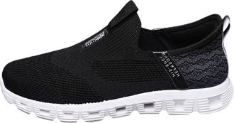 Generic Men Autumn Outdoor Sports Casual Shoes Lightweight Flying Weaving Mesh Design for Daily Walking and Leisure Activities (Black, 7.5)