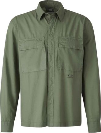 C.P. Company Giacca-camicia con logo - Verde